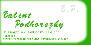 balint podhorszky business card