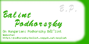 balint podhorszky business card